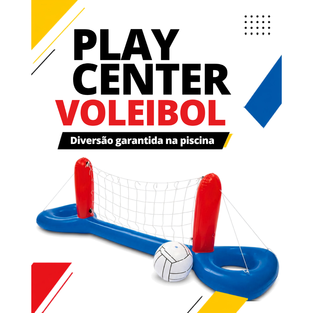 Volei Inflável Praia Piscina Com Bola Rede Aquático Grande Mor