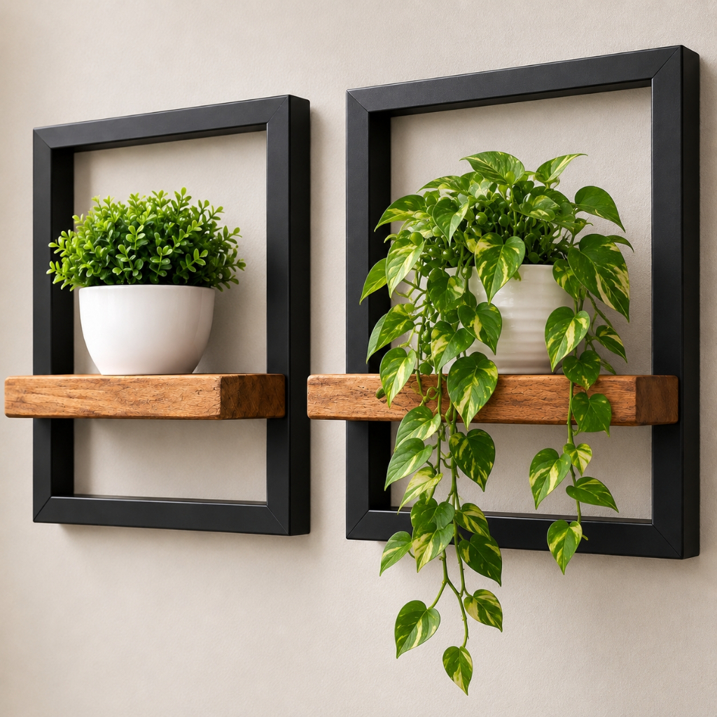 Prateleira Nicho Industrial de Parede em Ferro | Quadro Decorativo para Sala, Quarto, Cozinha e Escritório