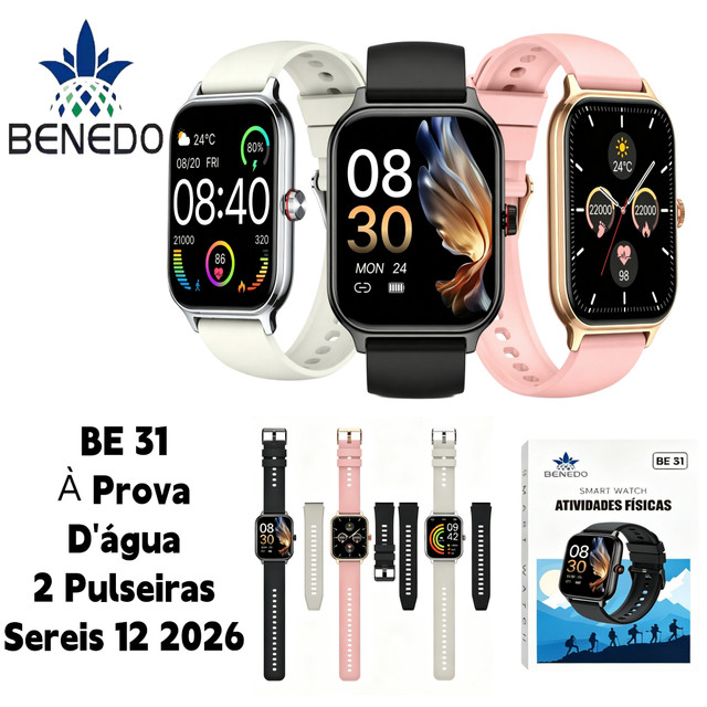 Smartwatch BE31 Relógio digital masculino feminino Series 12 2026 inteligente Aprova D'água IP68