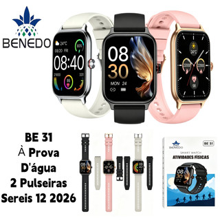 Smartwatch BE31 Relógio digital masculino feminino Series 12 2026 inteligente Aprova D'água IP68