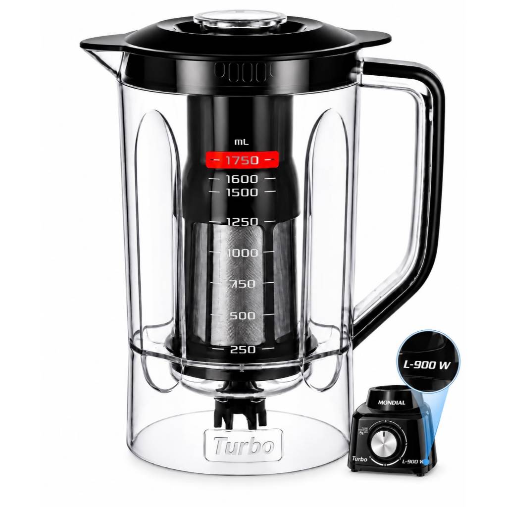 Copo Do Liquidificador L-900 FB 1750 ML Preto Mondial Original