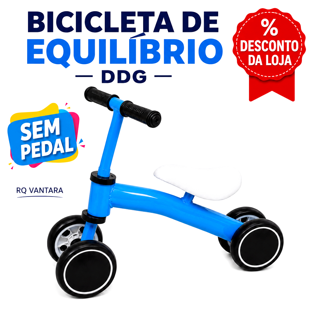 Bicicleta Equilíbrio Infantil Azul Balance Bike Sem Pedais Segurança Coordenação Equilíbrio Certificado Inmetro