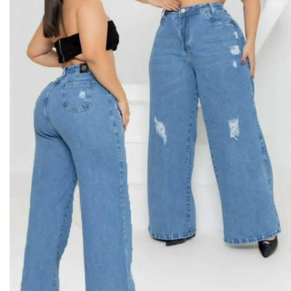 Calça Wid Leg Plus Size 46 ao 56 Pantalona Cintura Alta