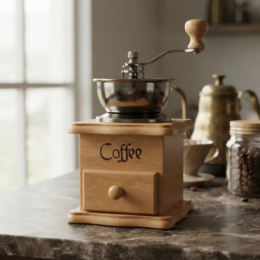 Moedor De Café Manual Gourmet C/ Regulagem De Moagem Transforma Em Pó  De Mão De Madeira Marrom Portátil De Made Aço