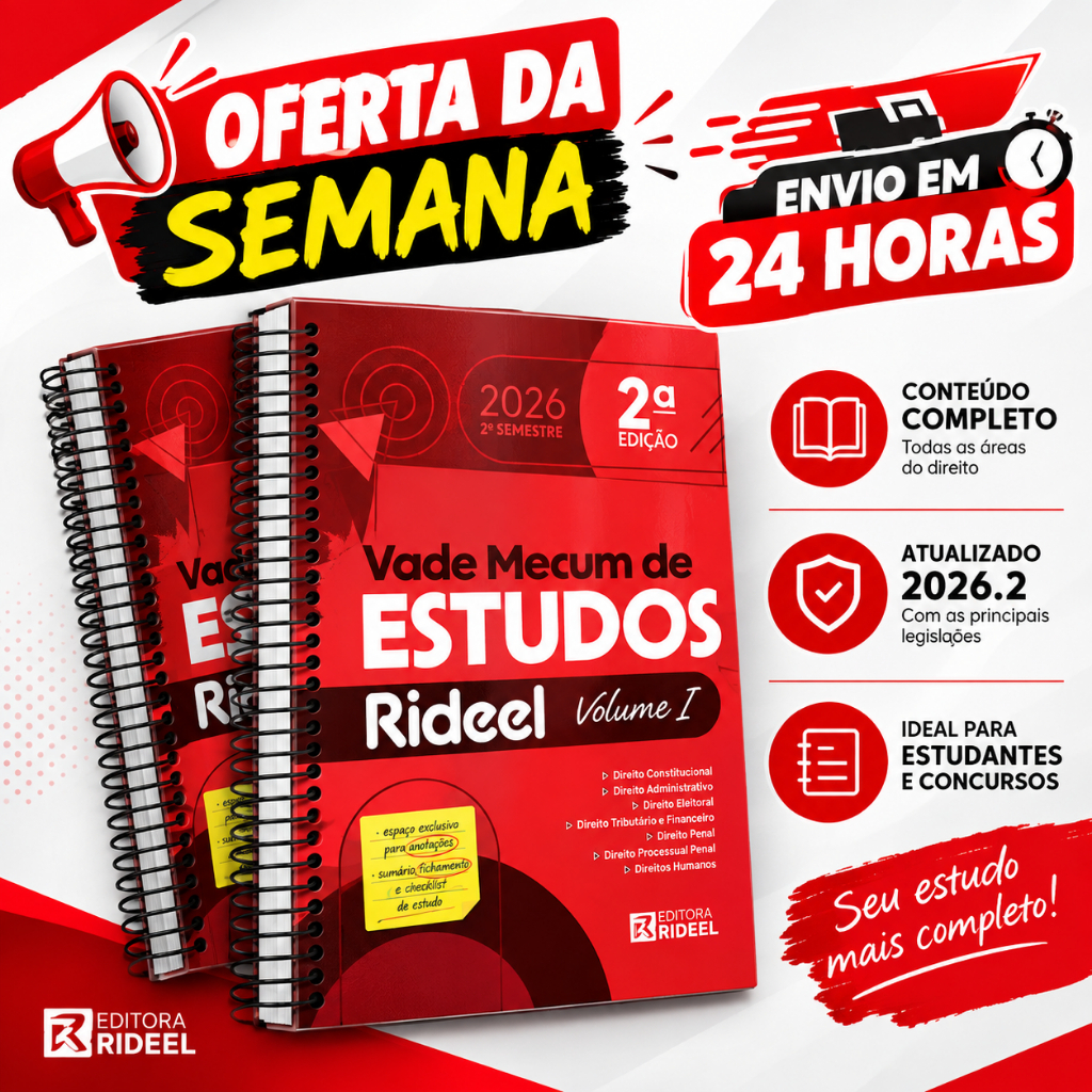Vade Mecum Estudos Rideel Lei Seca Vermelhinho 2026 Kit 2 Volumes Legislação Atualizada C…