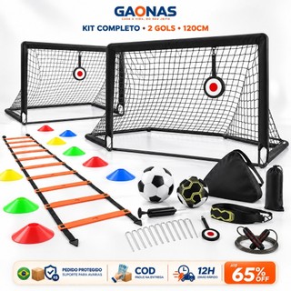 GN-Trave de Futebol Infantil Portátil 1,2m Kit 2 Balizas com Bola Cones e Equipamento de Treinamento para Quintal e Casa