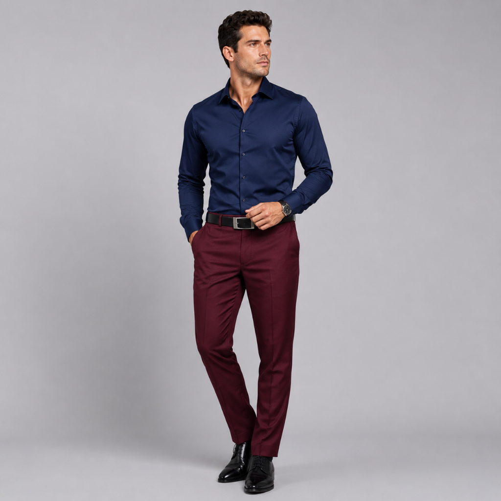 Calça Social Oxford Masculina Slim - Varias Cores