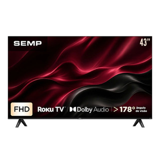 Smart TV Semp 43” 43S42R Full HD Roku TV Dolby Audio Wi-Fi