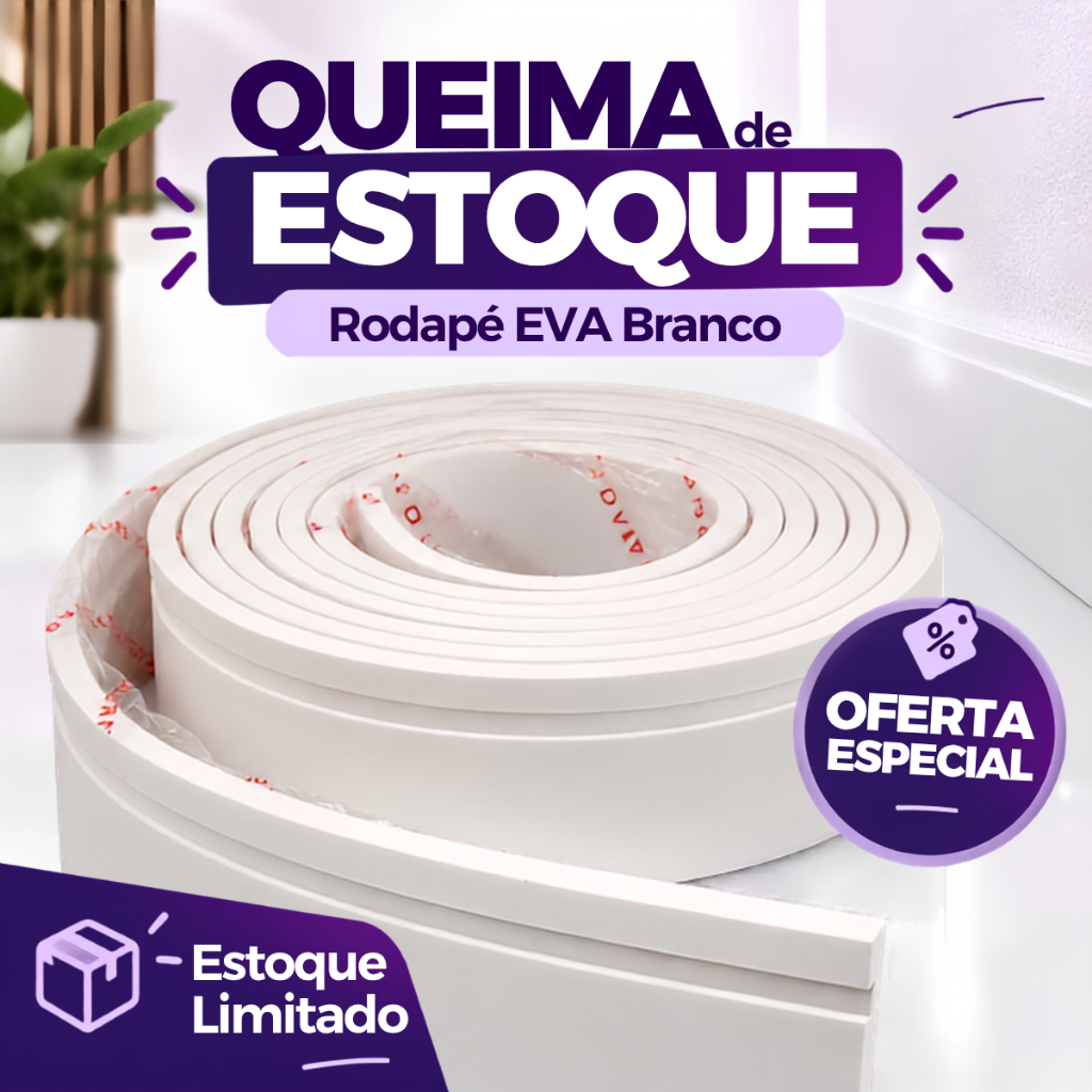 3M Rodapé Flexível 10CM EVA Aceita Pintura Autocolante Moldura Parede Frisado QUEIMA