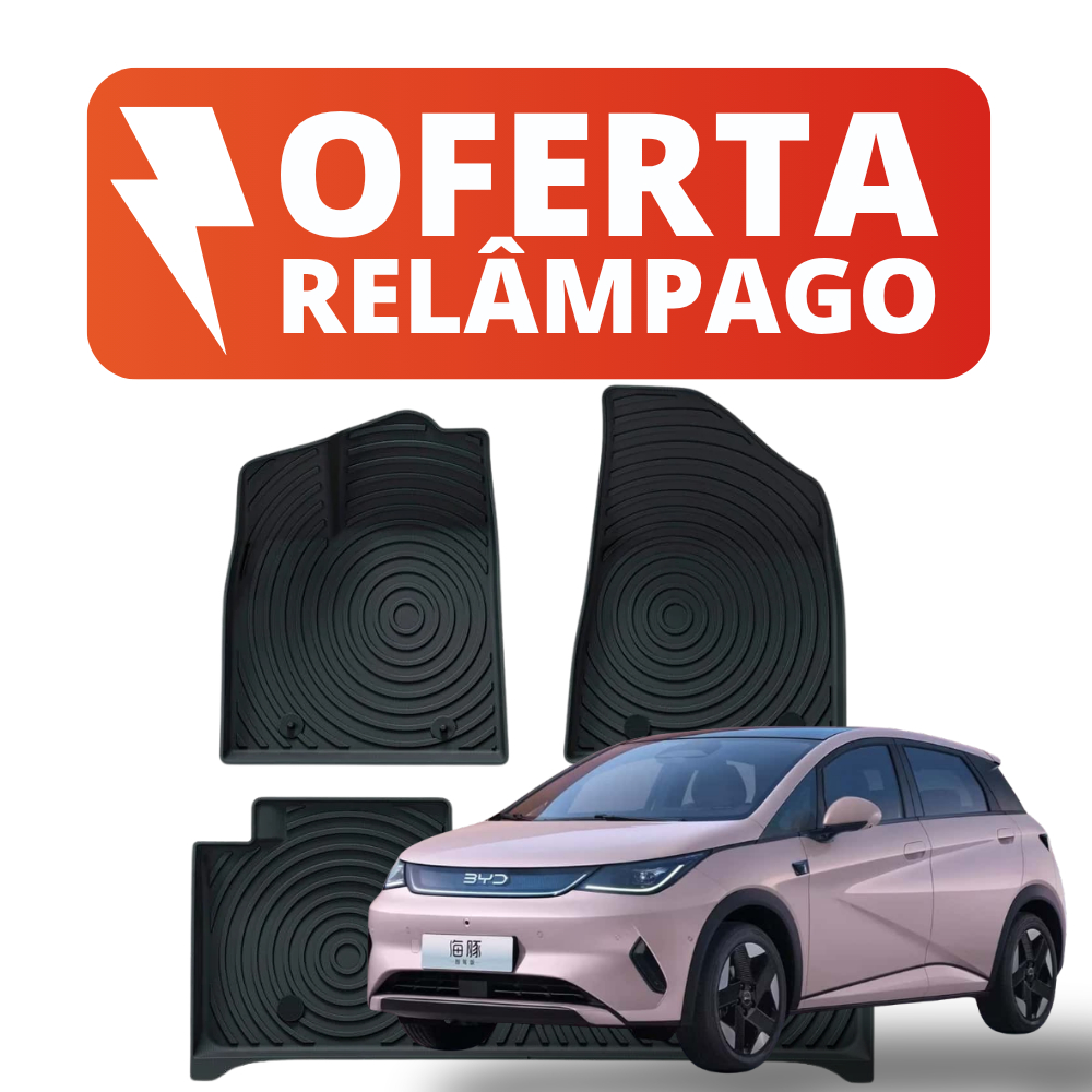 Jogo de Tapetes Com 3 Peças Premium Bandeja De Borracha Tpe 3D Para BYD Dolphin 2023 - 2026 Ekap