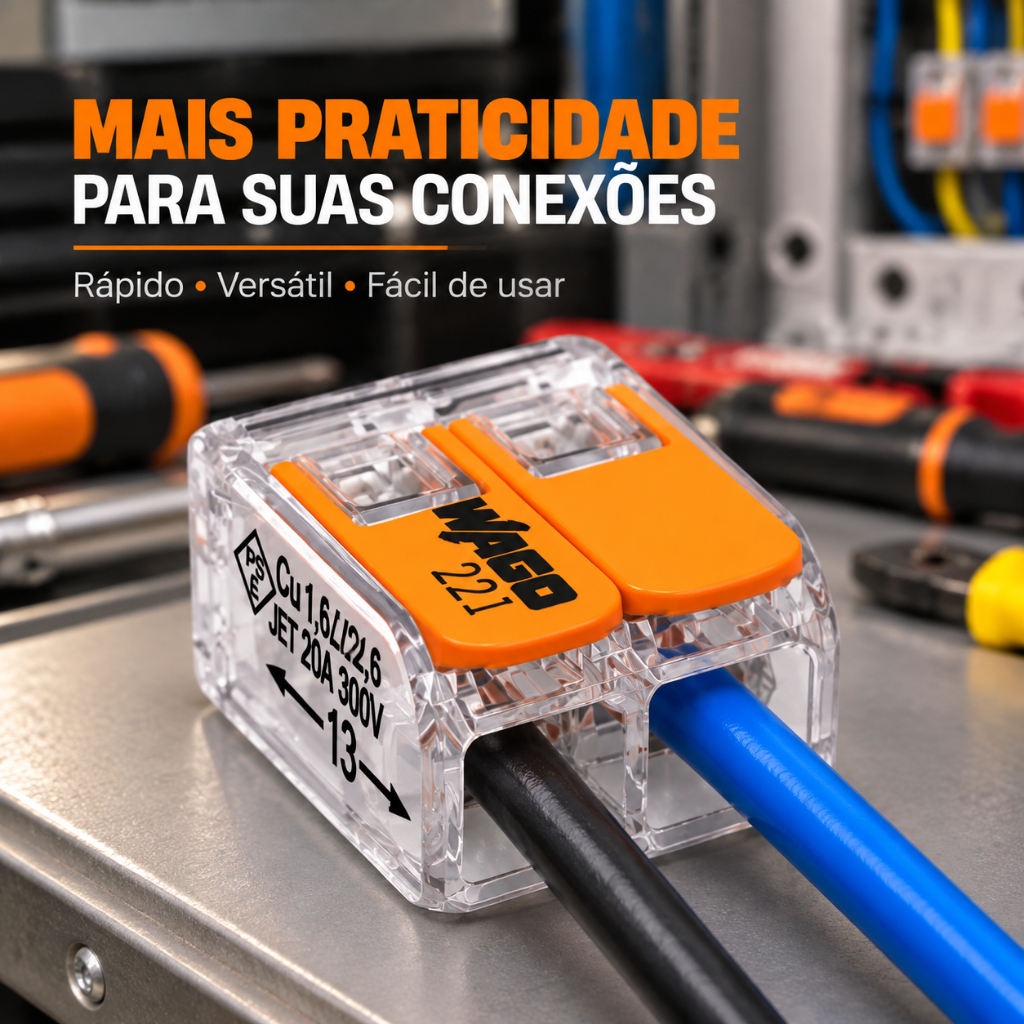 Conector Wago 2,3,5 e 10 vias de 4 até 6mm Emenda Profissional