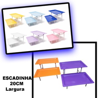 1 Bandeja Escada Porta Doces e Guloseimas 20cm Decoração Plástico - Pequena