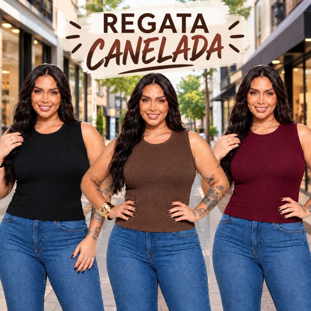 Regata Feminina Básica Baby Look Com Gola Redonda Moda Casual Versátil Blogueira alta elasticidade