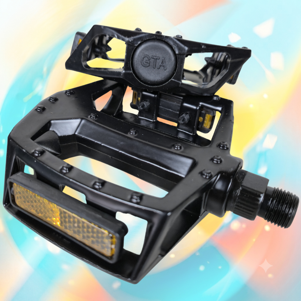 Pedal Plataforma Aluminio Bicicleta Rosca Grossa Gta 9/16 Refletor Bike MTB Esferado