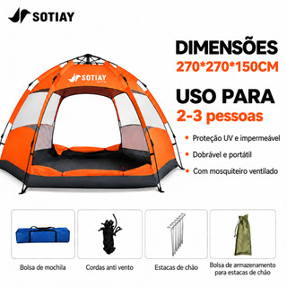 Sotiay Barraca Camping 5-8 Lugares Impermeável 3000mm Grande Ventilada 270x270x150cm