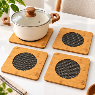 Kit Descanso de Panela MDF Apoio Suporte Panela Quente Proteção Mesa Posta Cozinha 2/3/4 Un