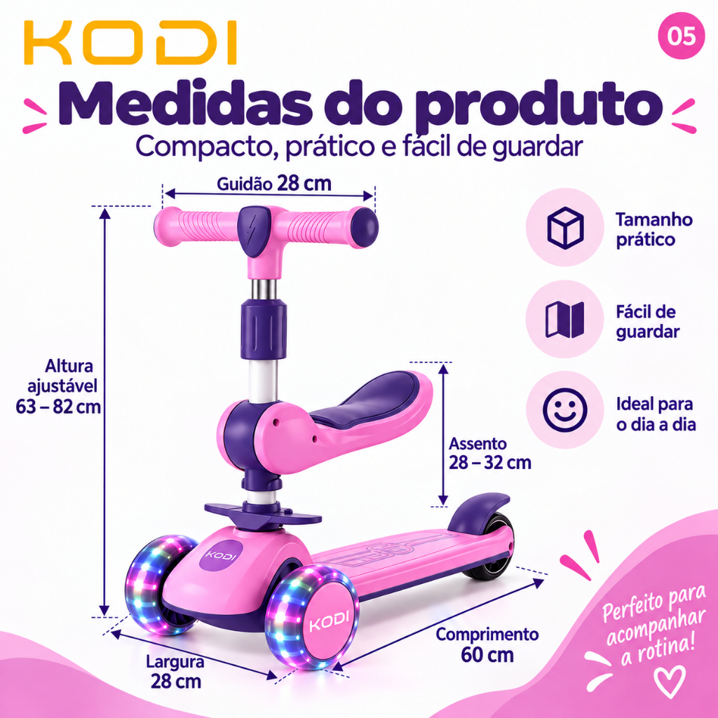 Patinete Infantil 3 em 1 | 1 a 12 Anos | Menino e Menina | Primeiro Patinete do Bebê · foto 2