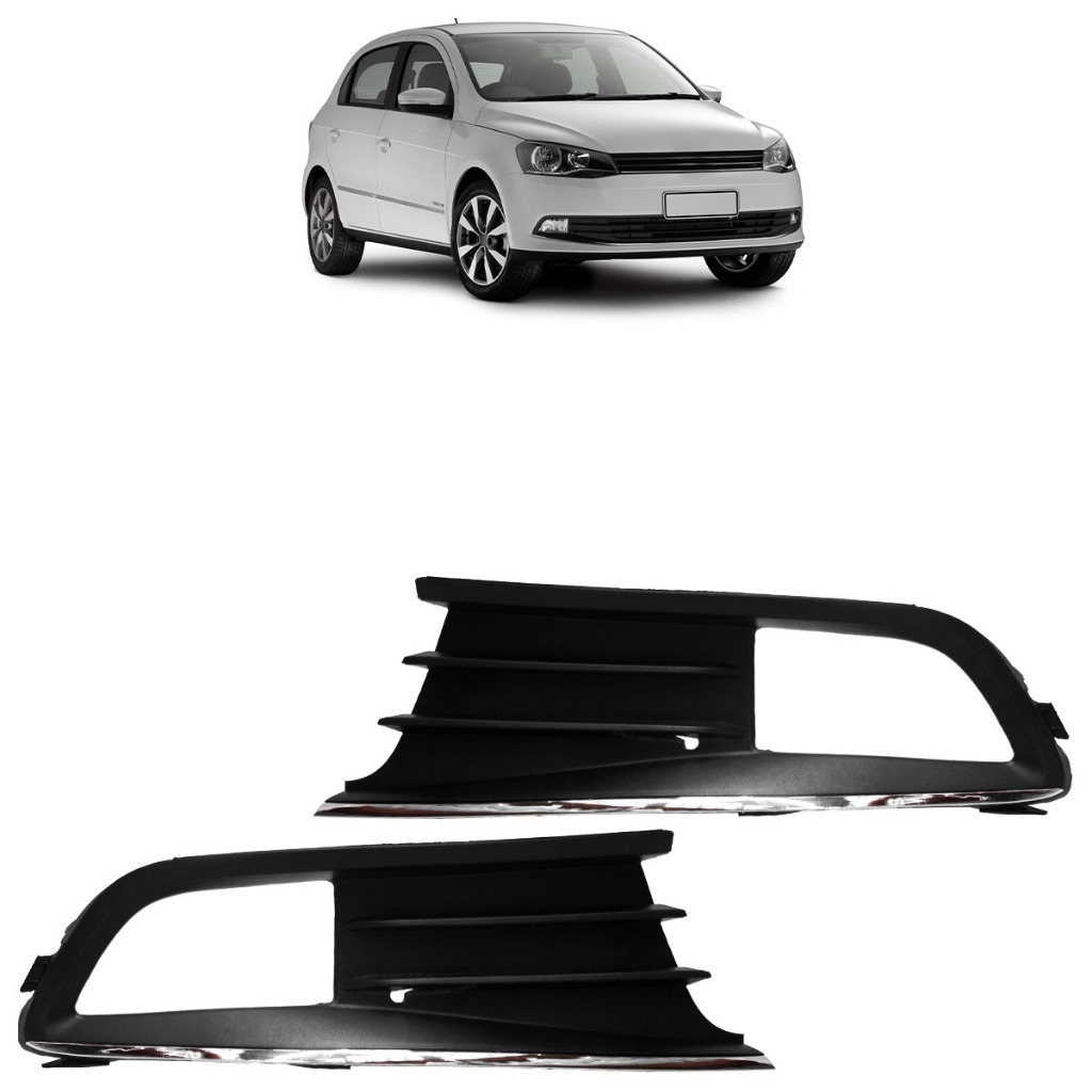 Moldura Grade Milha Gol G6 2012 2013 2014 2015 2016 Com Furo Com Friso