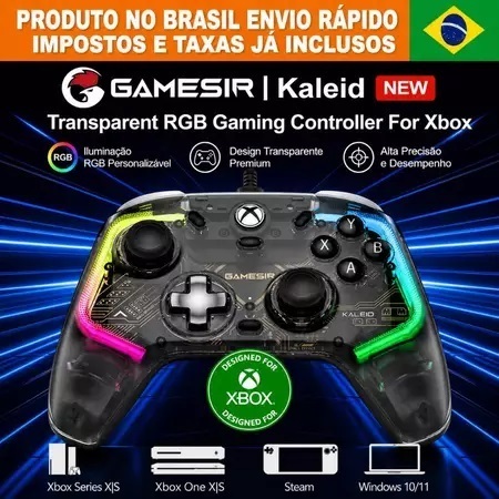 Controle GameSir KALIED com Hall Effect RGB para XBOX SERIES X|S, XBOX ONE, STEAM, PC, + 1 Mês Game Pass Ultimate