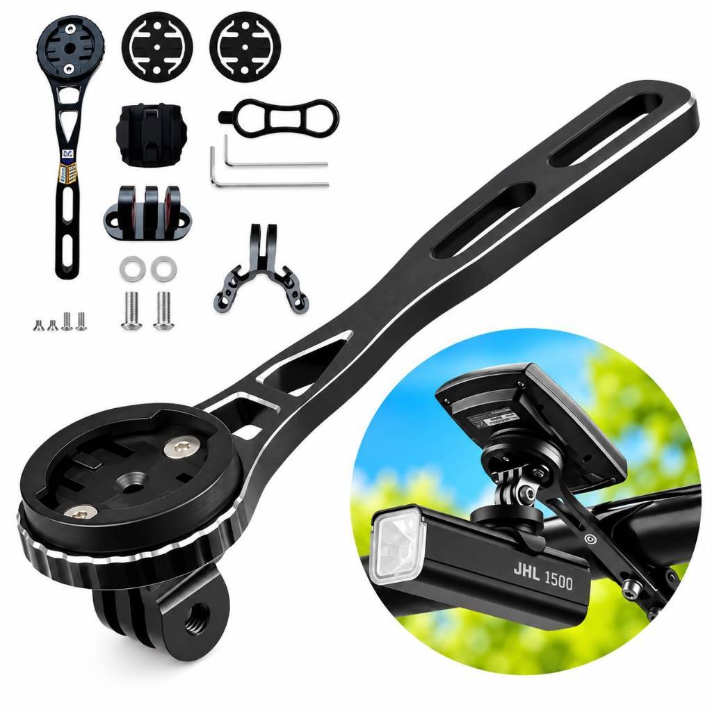 Suporte Universal  De Bicicleta Para Gps Guidão Integrado Aero + Suporte  Farol E Gopro Garmin Xoss