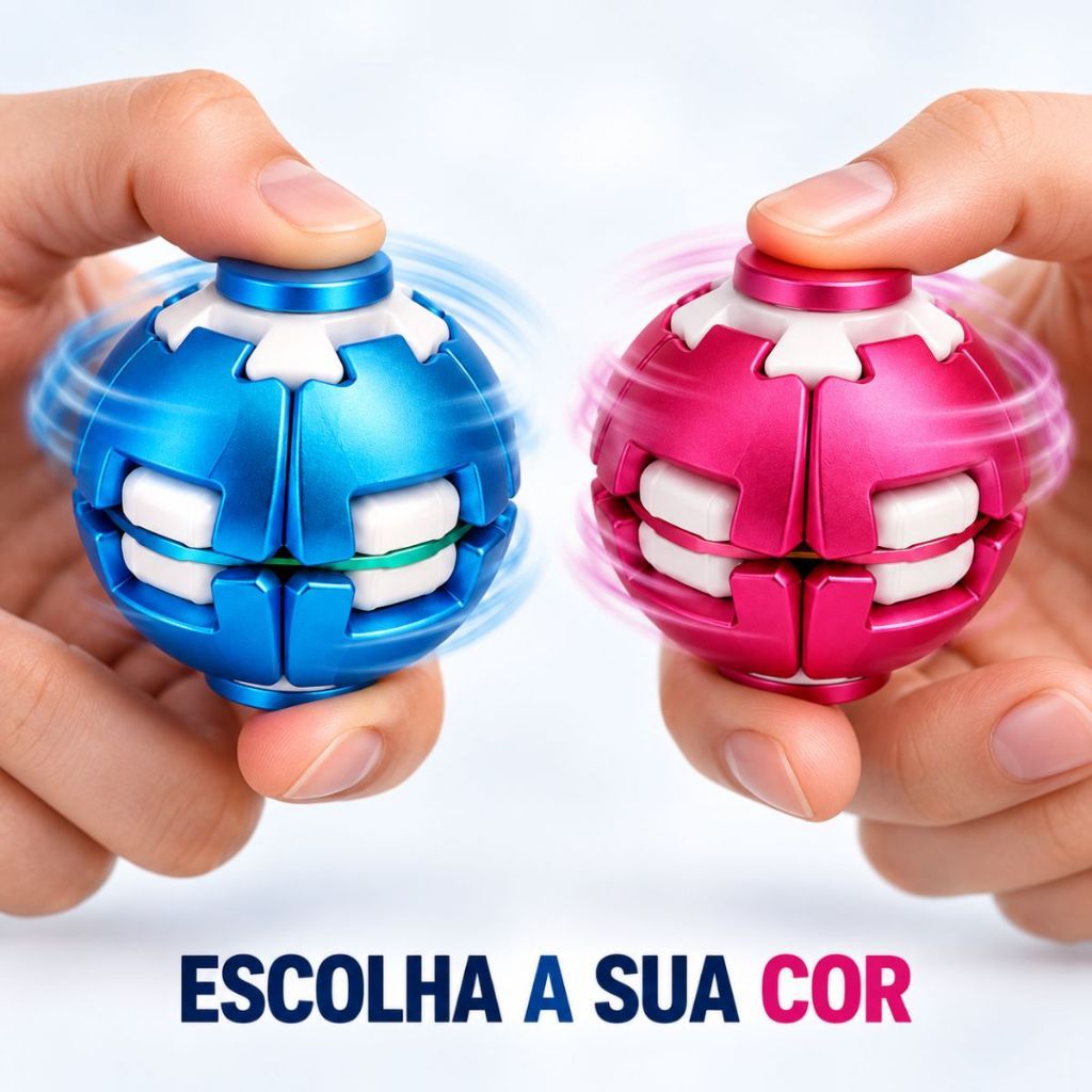 Spinner Ball Transformável 2 em 1 Anti Stress Fidget Toy Bola Giratória Sensorial Alívio Ansiedade Adulto e Infantil