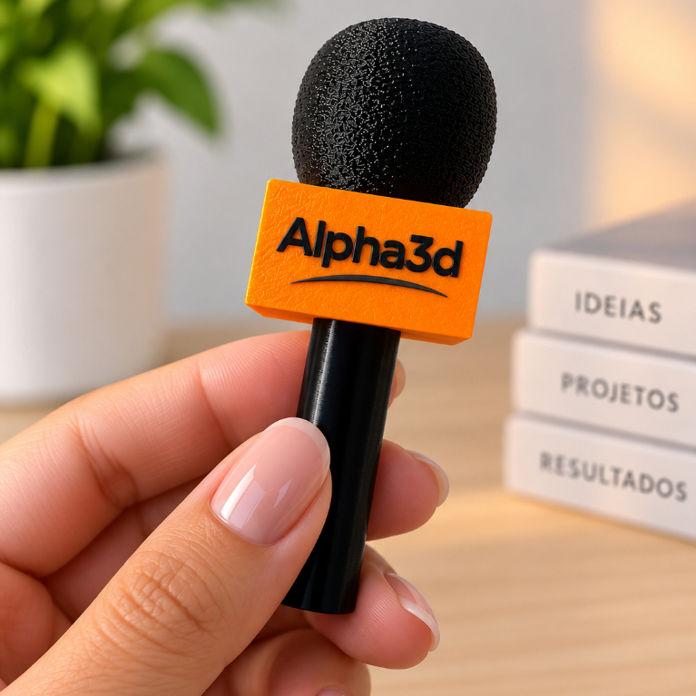 Mini Microfone Personalizado 3D para Lapela Hollyland – Nome/ Logo /Time