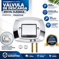 Acabamento Para Válvula Descarga Docol Clássica ABS Cromado Compatível Padova