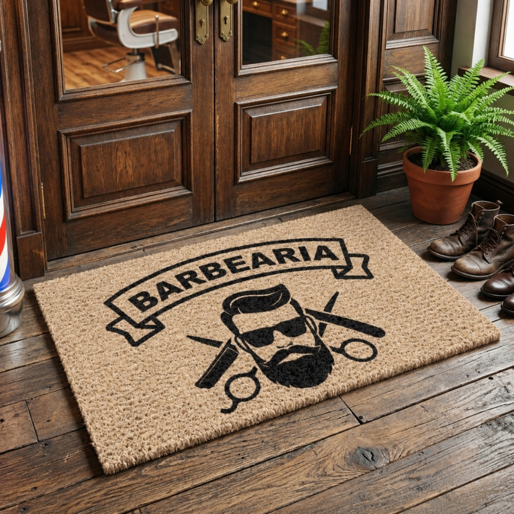 Tapete Capacho Porta Entrada Barbearia Antiderrapante Retem Poeira Diversos Tamanhos e Modelos