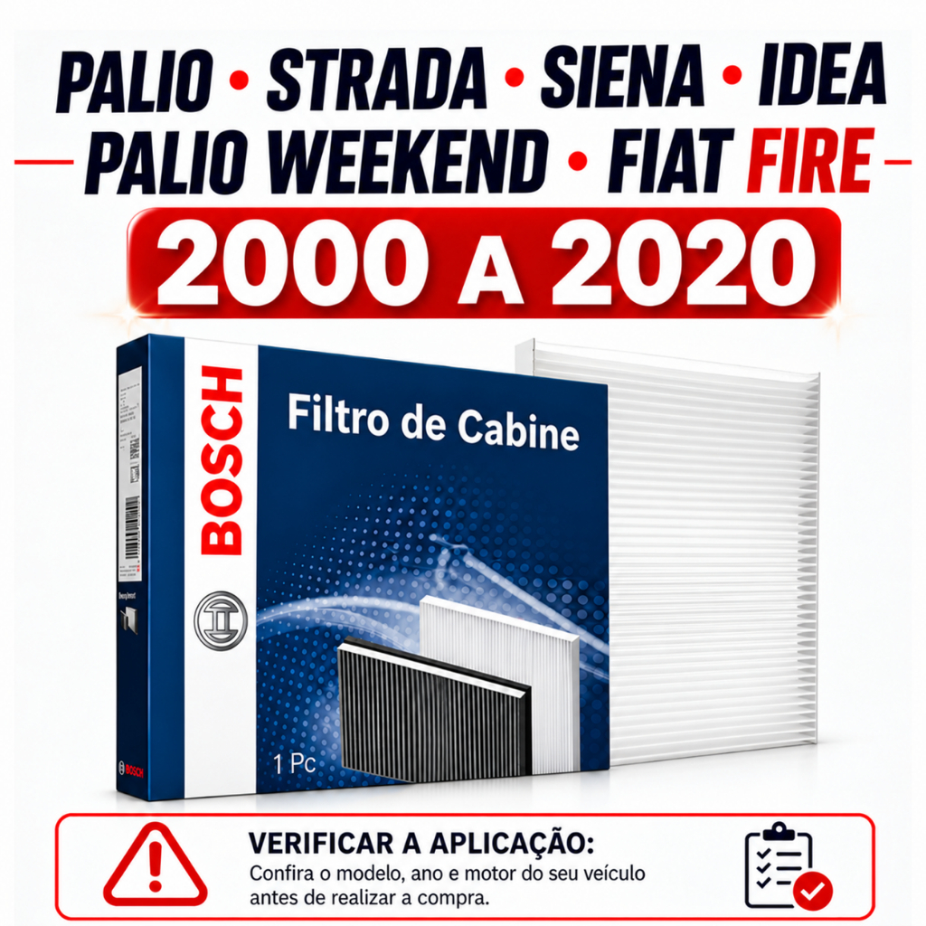 Filtro Ar Condicionado Palio Strada Siena Idea Palio Wekeend Fiat Fire 2000 A 2020 + Higienizador