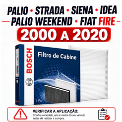 Filtro Ar Condicionado Palio Strada Siena Idea Palio Wekeend Fiat Fire 2000 A 2020 + Higienizador