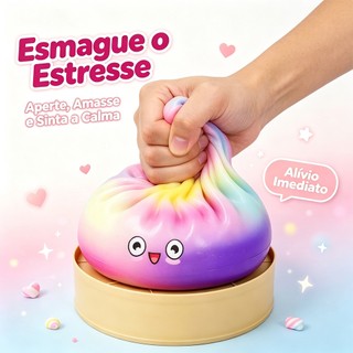 Brinquedo Squishy Bolinho 8,5cm Glitter Macio Recuperação Lenta Anti-Estresse com Caixa KL-7023