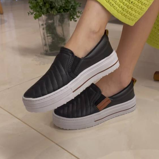 Slip plataforma Casual Feminino 34 ao 39 Leve Confortável Macio Para Escola