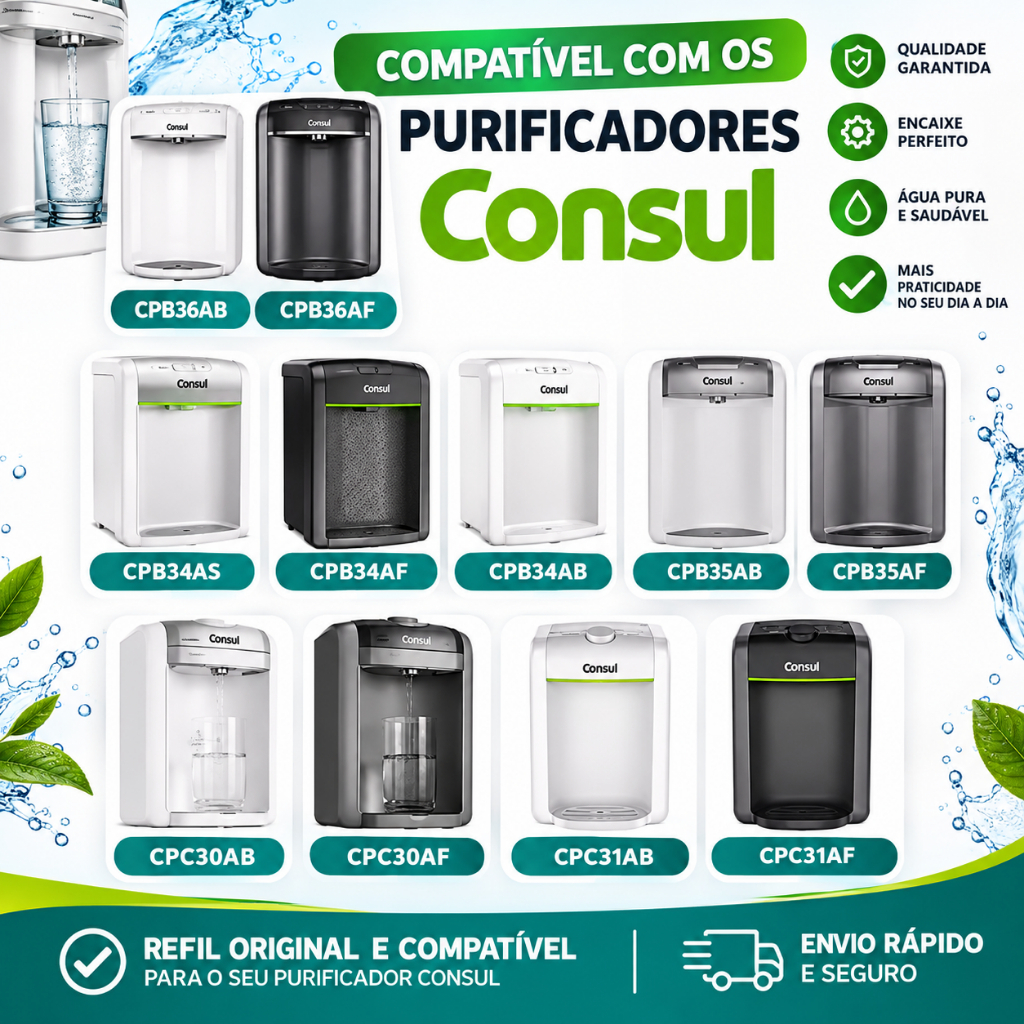 Refil Compatível com Filtro Consul Acquabios Purificador de Água  CS Acqua 1005-0046