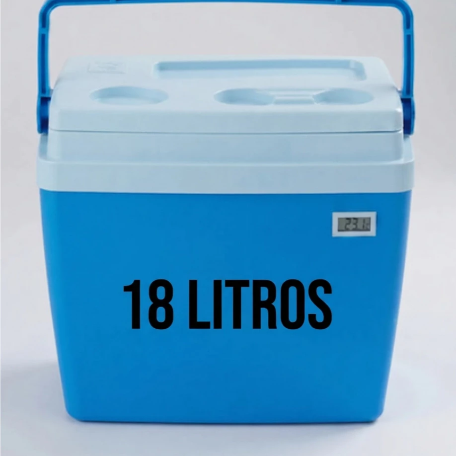 Caixa Térmica 19 Litros Cooler Termômetro Digital Transporte Vacinas medicamentos alimentos bebidas pet shop home care