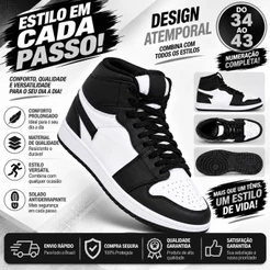 Tênis basquete academia dia a dia feminino e masculino treino leve solado antiderrapante estiloso botinha