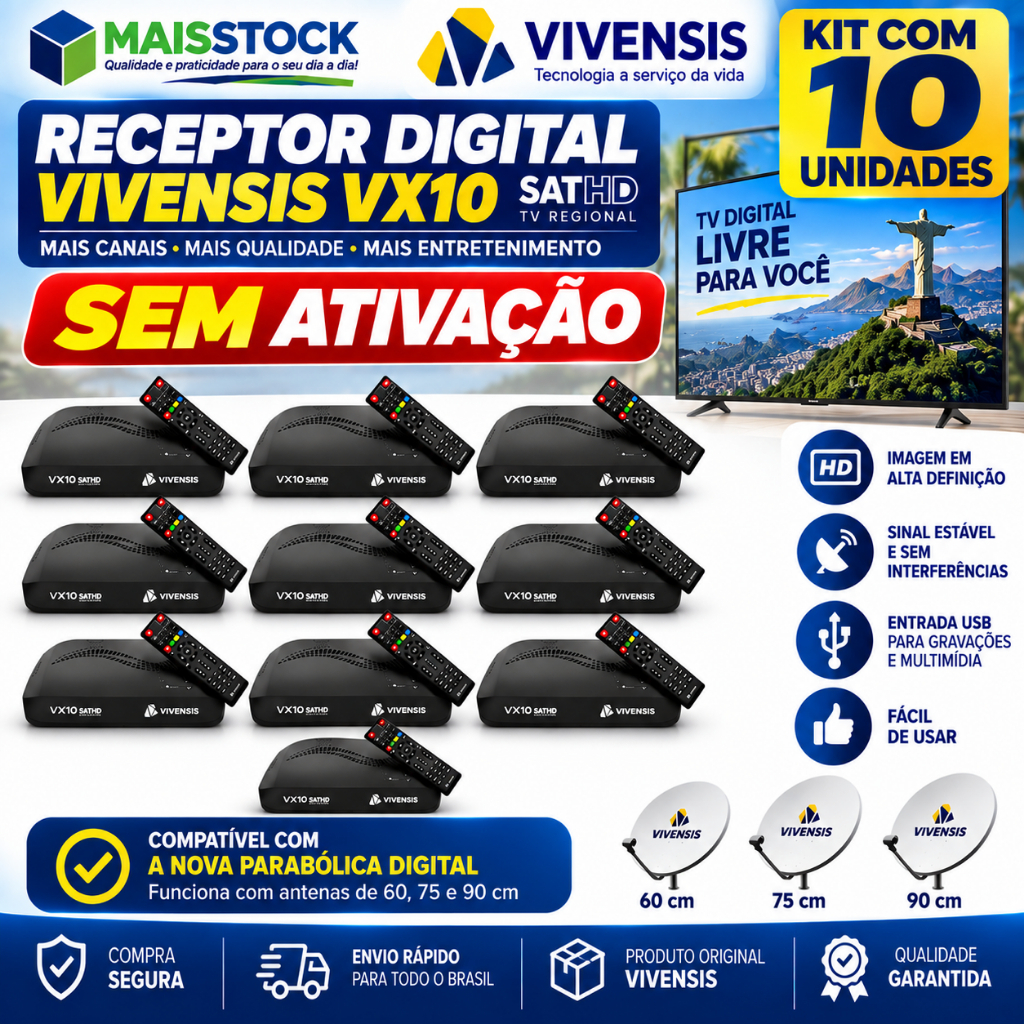 10x Receptor Vivensis VX10 Nova Parabólica Sathdregional