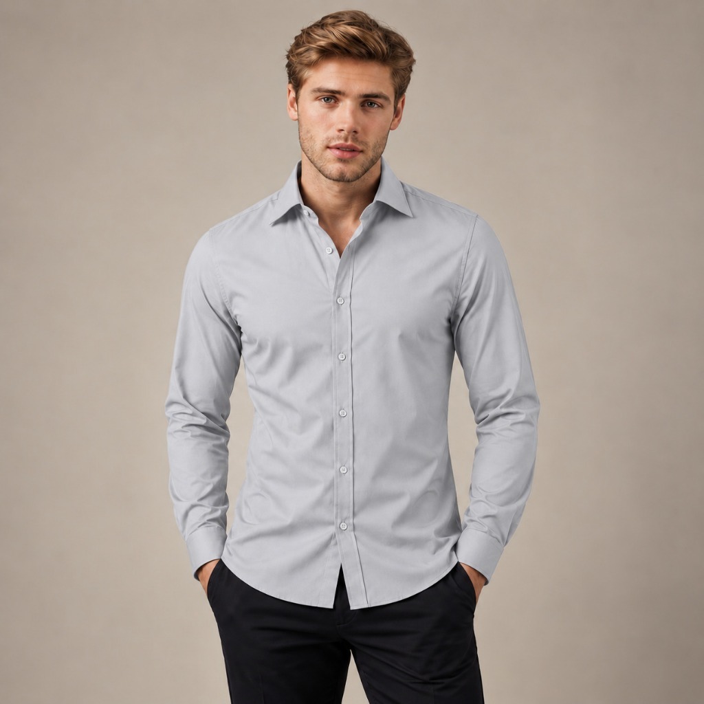 Camisa Social Masculina Manga Longa Microfibra Slim Fit Não Amassa Gola Italiana Trabalho Escritório Casual P ao G1