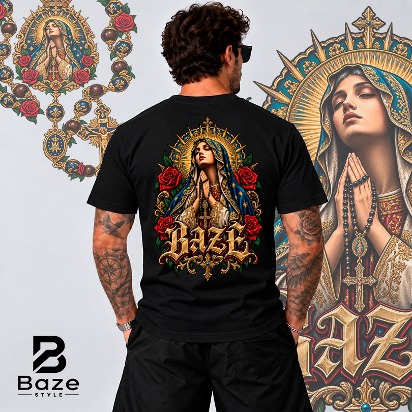 LANÇAMENTO: Camiseta Streetwear "Baze saint roses " - 30.1 Algodão, Estampa Elegante e Visual Imponente