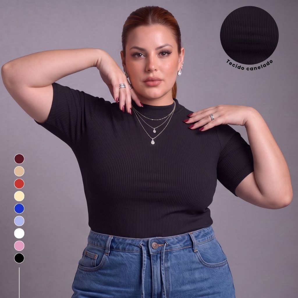Blusa Plus Size Feminina Canelada