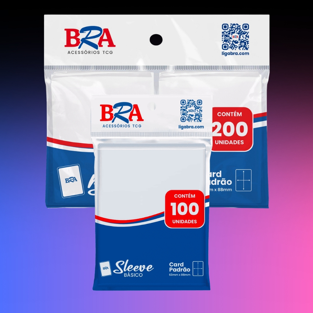 Protetor de Cartas - Sleeves BRA 63x88 - Shield Pokémon, Magic, One Piece, Lorcana