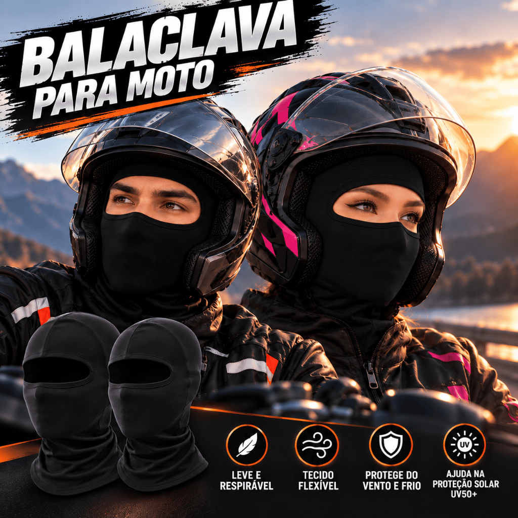 Balaclava Touca Ninja Térmica Moto Proteção Frio E Vento Extremo Inverno Ciclismo Unissex Preta