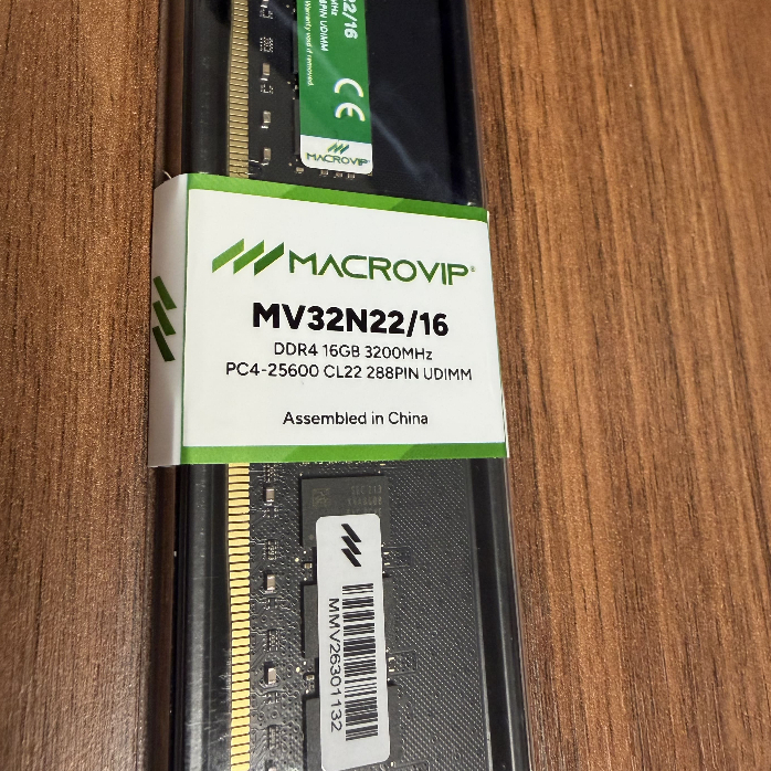 Memória RAM 16GB DDR4 3200MHz Macrovip MV32N22/16 UDIMM Desktop PC4-25600 CL22