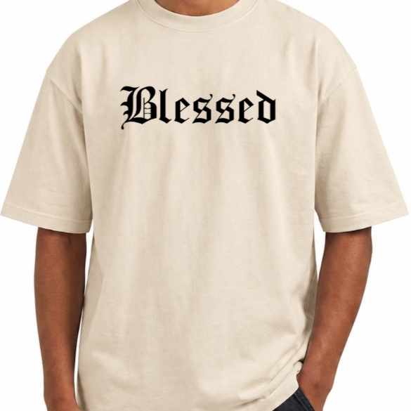 Camiseta Masculina Oversized estampada camisa streetwear blessed 100% algodão malha premium