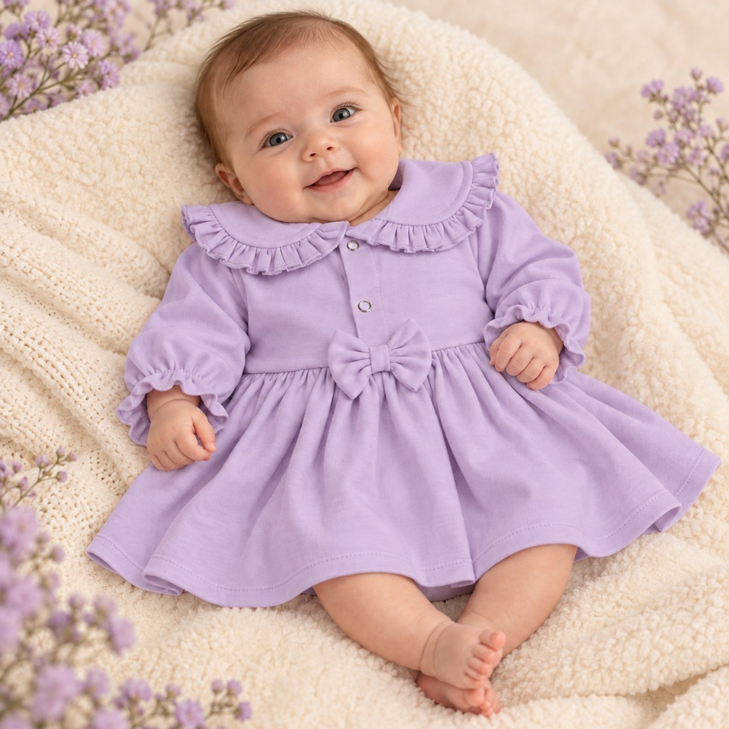 Vestido bebê em malha de algodão Isís · foto 2