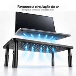 Suporte de Mesa para Monitor Stand em Aço 3 Níveis de Altura Suporta até 20kg Setup Gamer Home Office Sumay