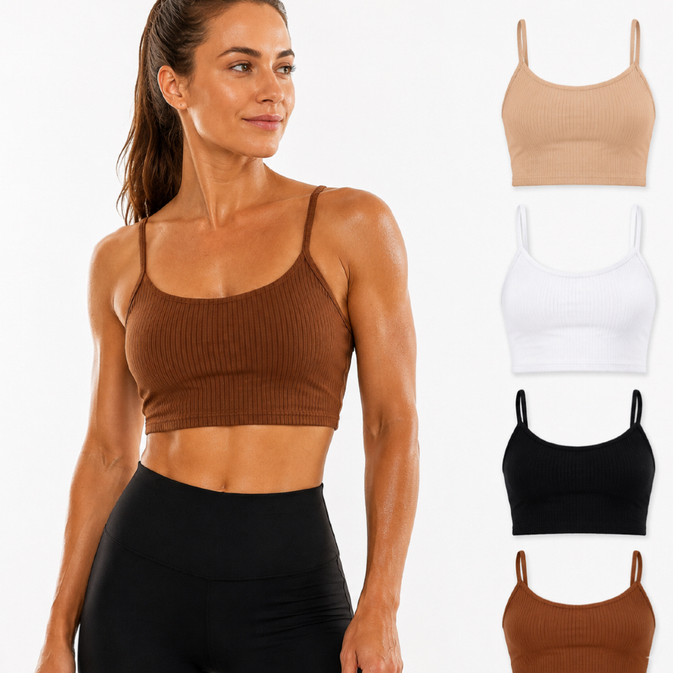 Kit 4 Cropped Feminino Regata Alcinha Canelada Ribana Blusa Básica Fitness Academia Verão