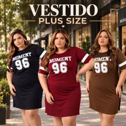 Vestido Feminino Curto Plus Size Elegante Estampado Básico Dia a Dia Festa Vestido Grande 44 ao 54