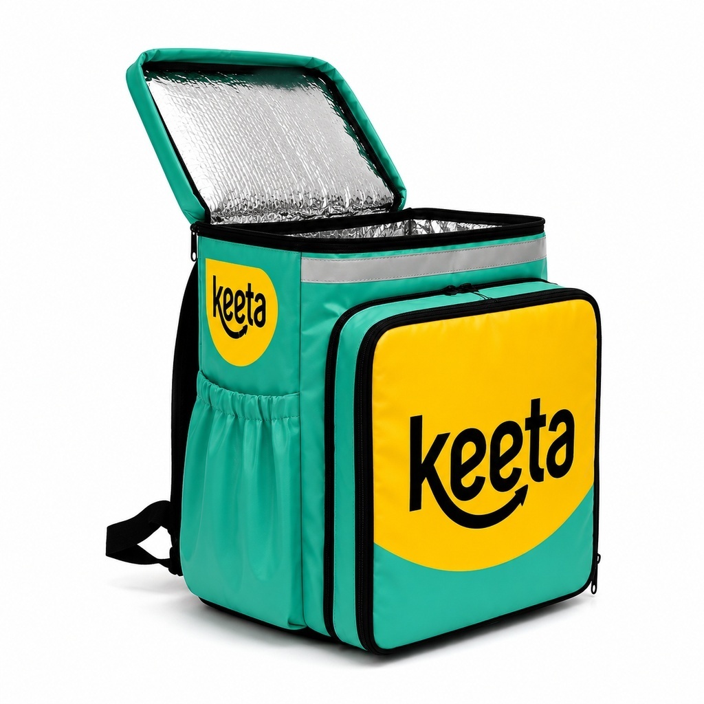 BAG KEETA ORIGINAL SEMI NOVA DELIVERY TÉRMICA IMPERMEAVEL MOTOBOY LAMINADA RESISTENTE