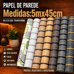 Papel De Parede 5 Metros Com Relevo Textura Linha Dour 3D Decoração Moderna Retrô Cor Madeira Bege