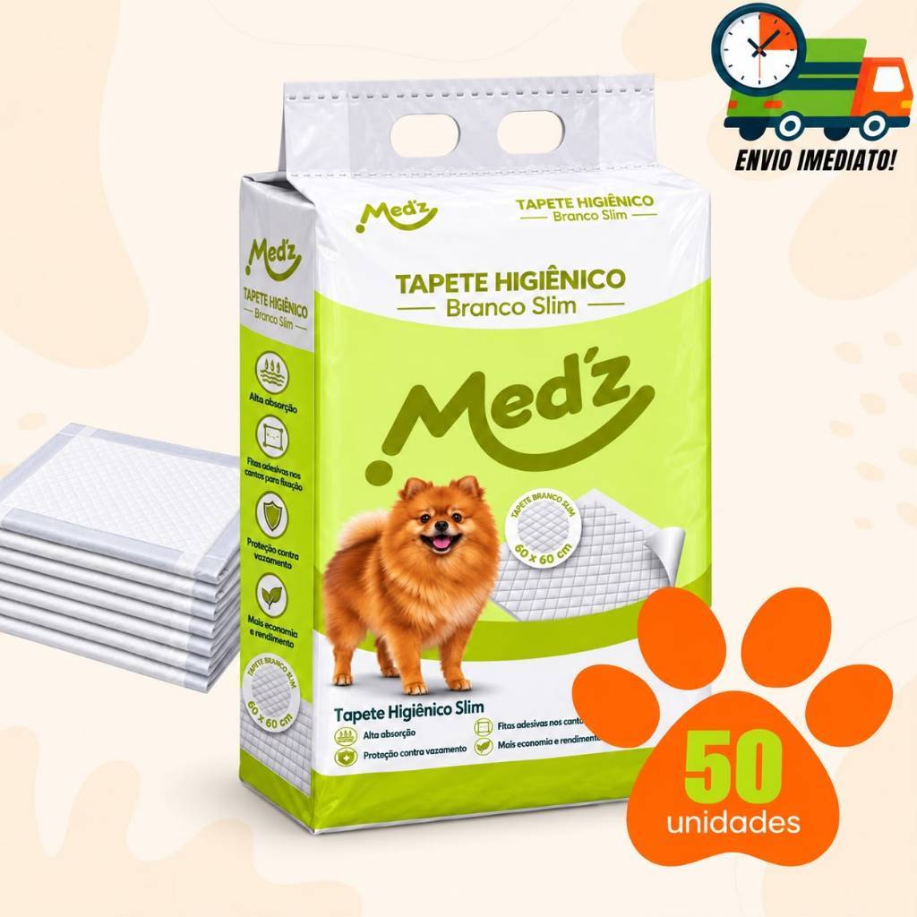 Kit Tapete Higiênico Para Cães Cachorro Med´Z Alta Absorção 60x60 Envio Imediato Promoção